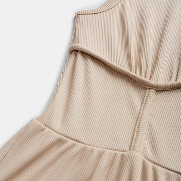 Solid Long Sleeve Open Front Top & Round Neck Tank Jumpsuit TWO-PIECE SET - Picture 6 of 6